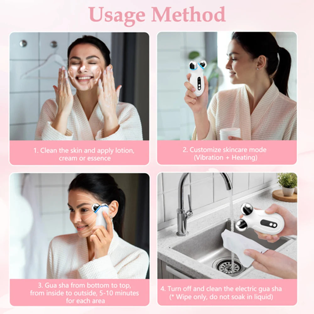 Microcurrent Facial Device For Anti Aging And Wrinkles
