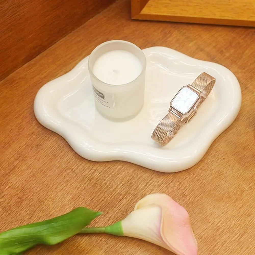 Cloud Design Jewelry Tray Organizer for Rings Keys Perfume Dresser Nightstand