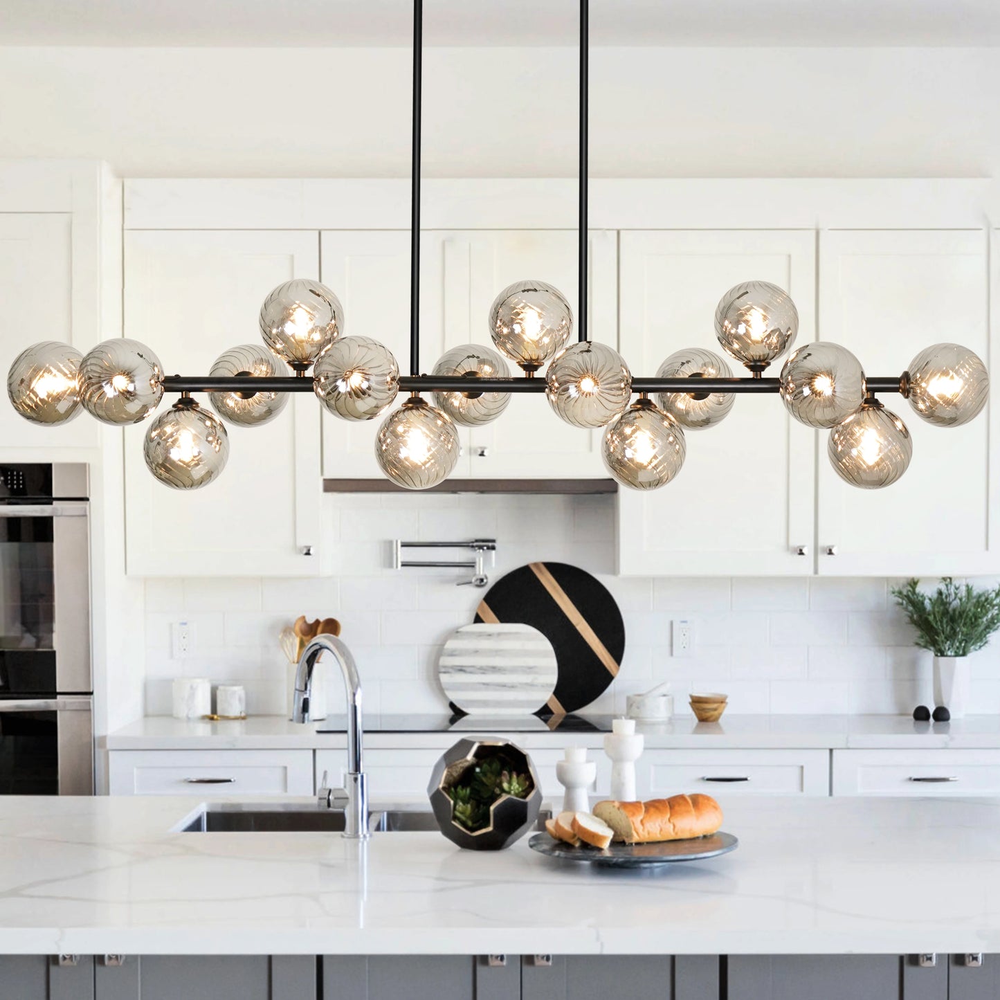 Mid Century Modern Sputnik 16 Light Chandelier for Dining Room