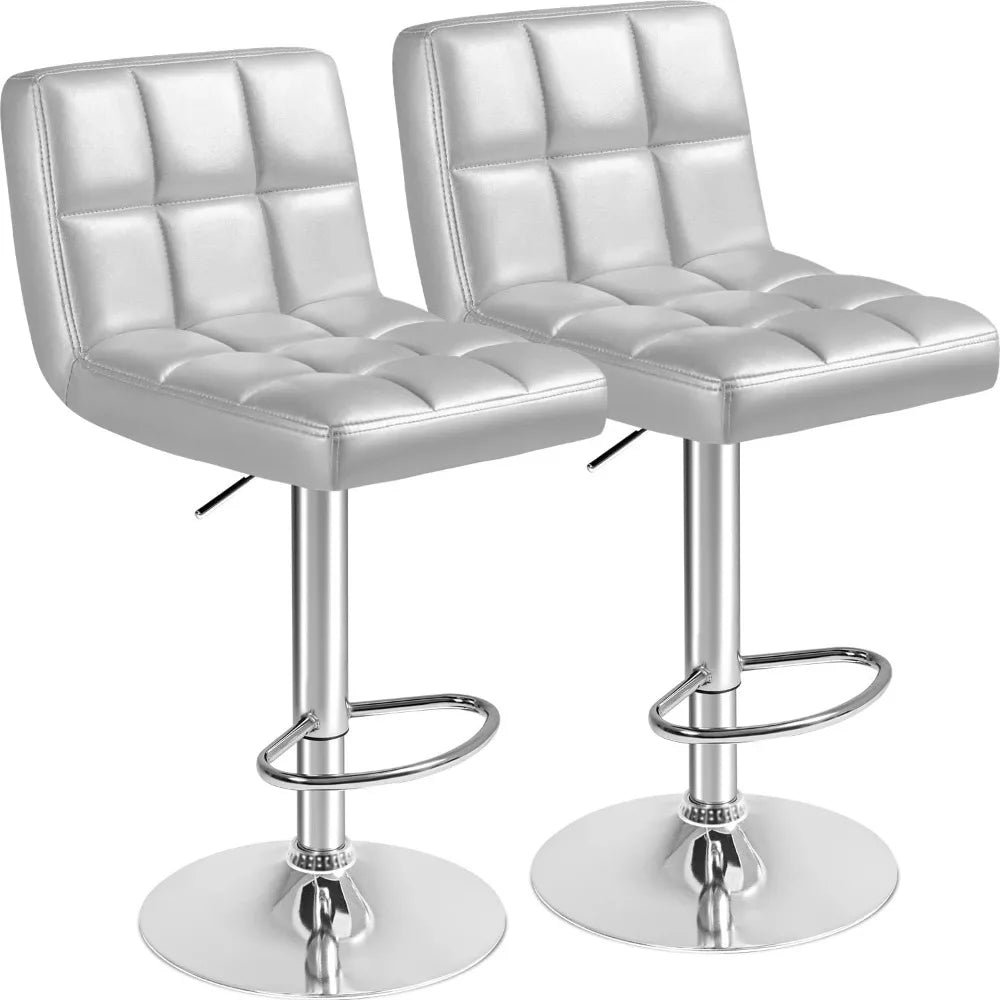 Bar Stools PU Leather Swivel Adjustable Hydraulic Counter Height Set
