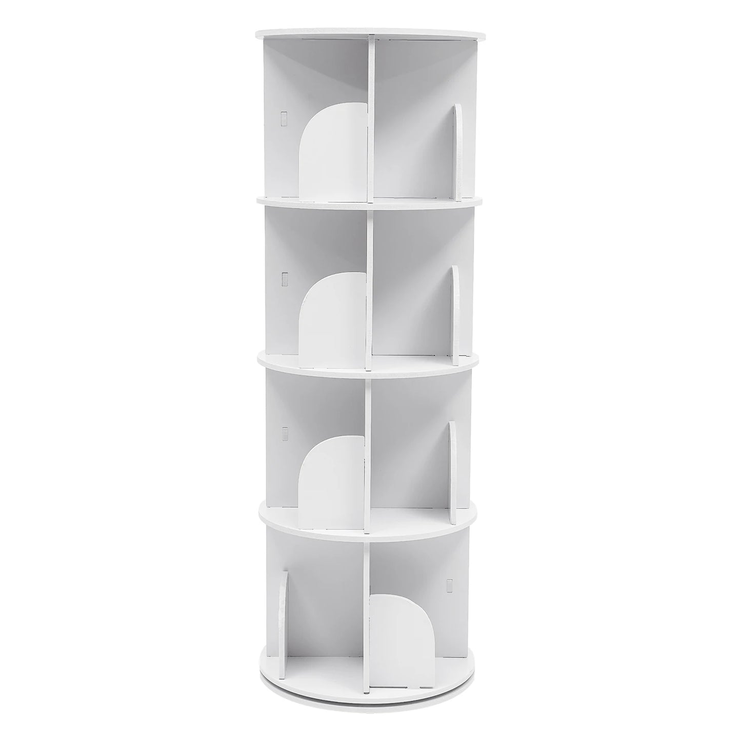 Rotatable Wooden Bookshelf With 360 Degree Display Stand Organizer