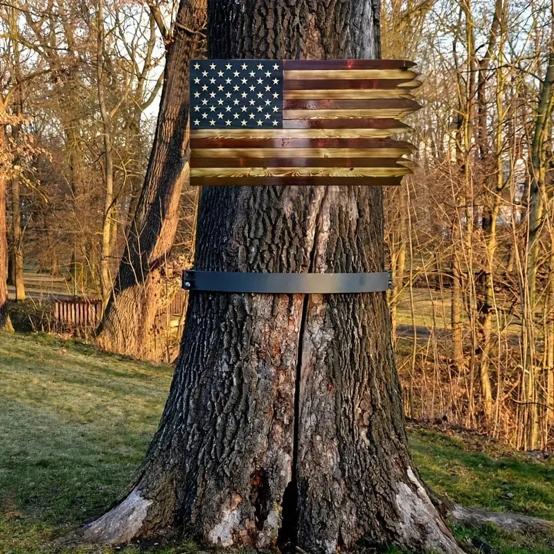 American Wavy Flag Wooden Decoration For Home Office