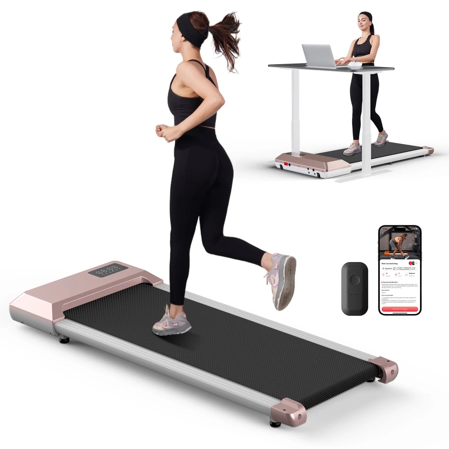 Superun 2.5HP Treadmill 2in1 Walking Running Exercise Machine