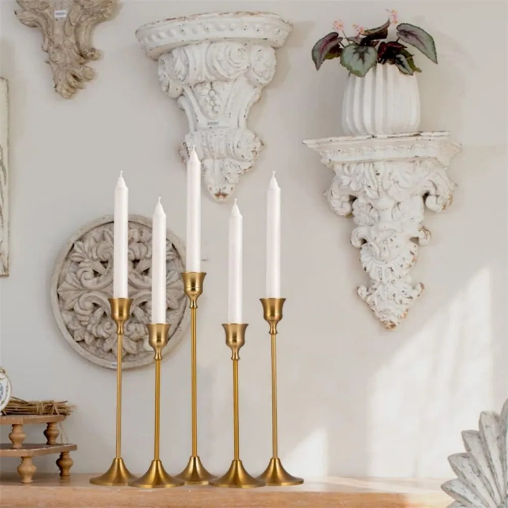Romantic Candlestick Set Metal Taper Holders For Home Decor