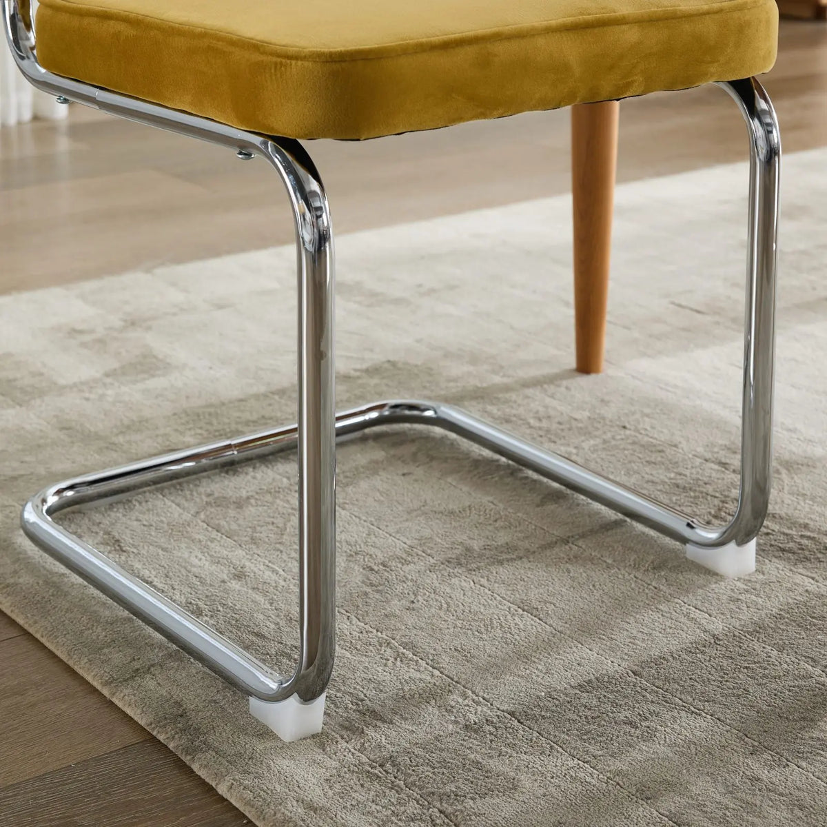 Oakcia Mid-Century Velvet & Cane Dining Chairs – Set of 2