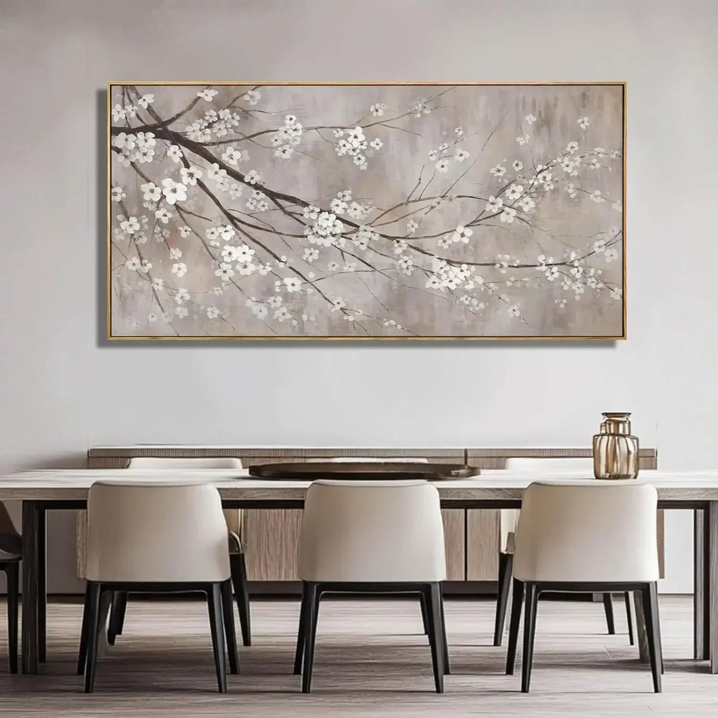 Plum Blossom White Flowers Canvas Painting Wall Art For Living Room