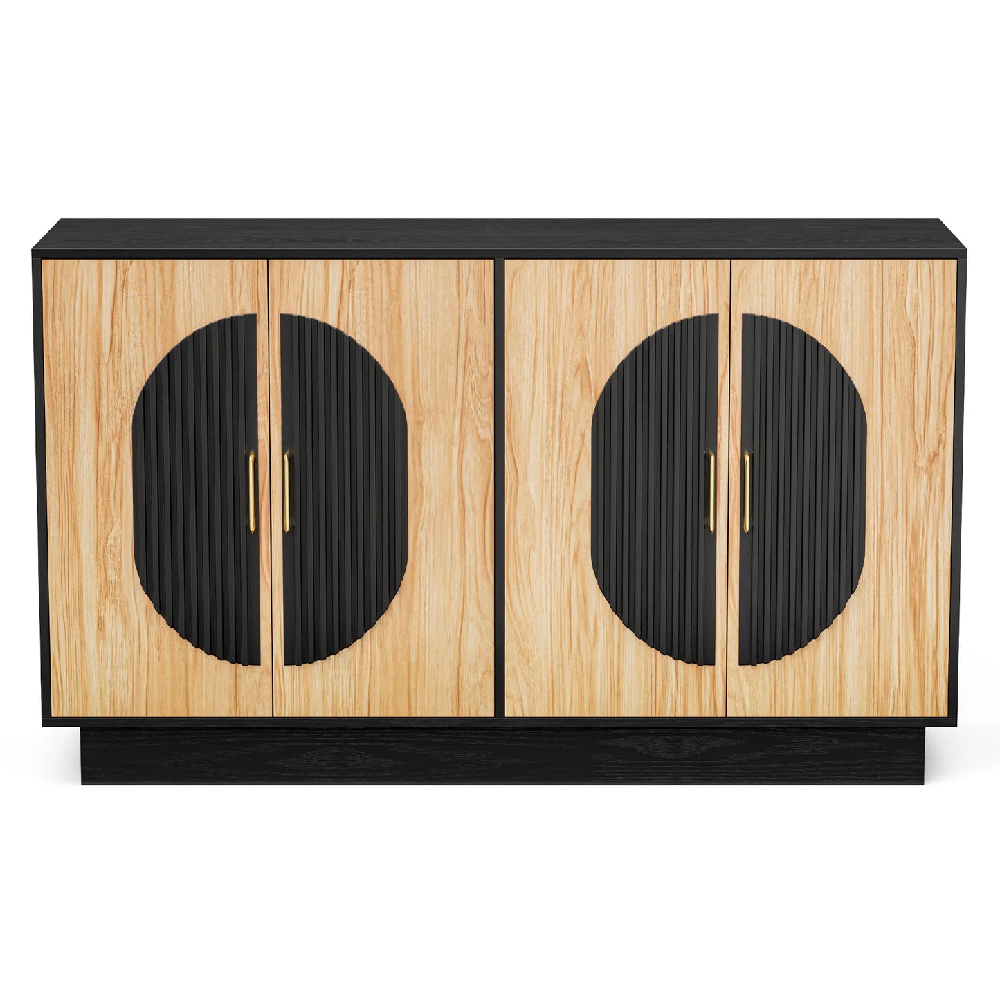 Modular Fluted Credenza Buffet Cabinet With Storage For Living Room