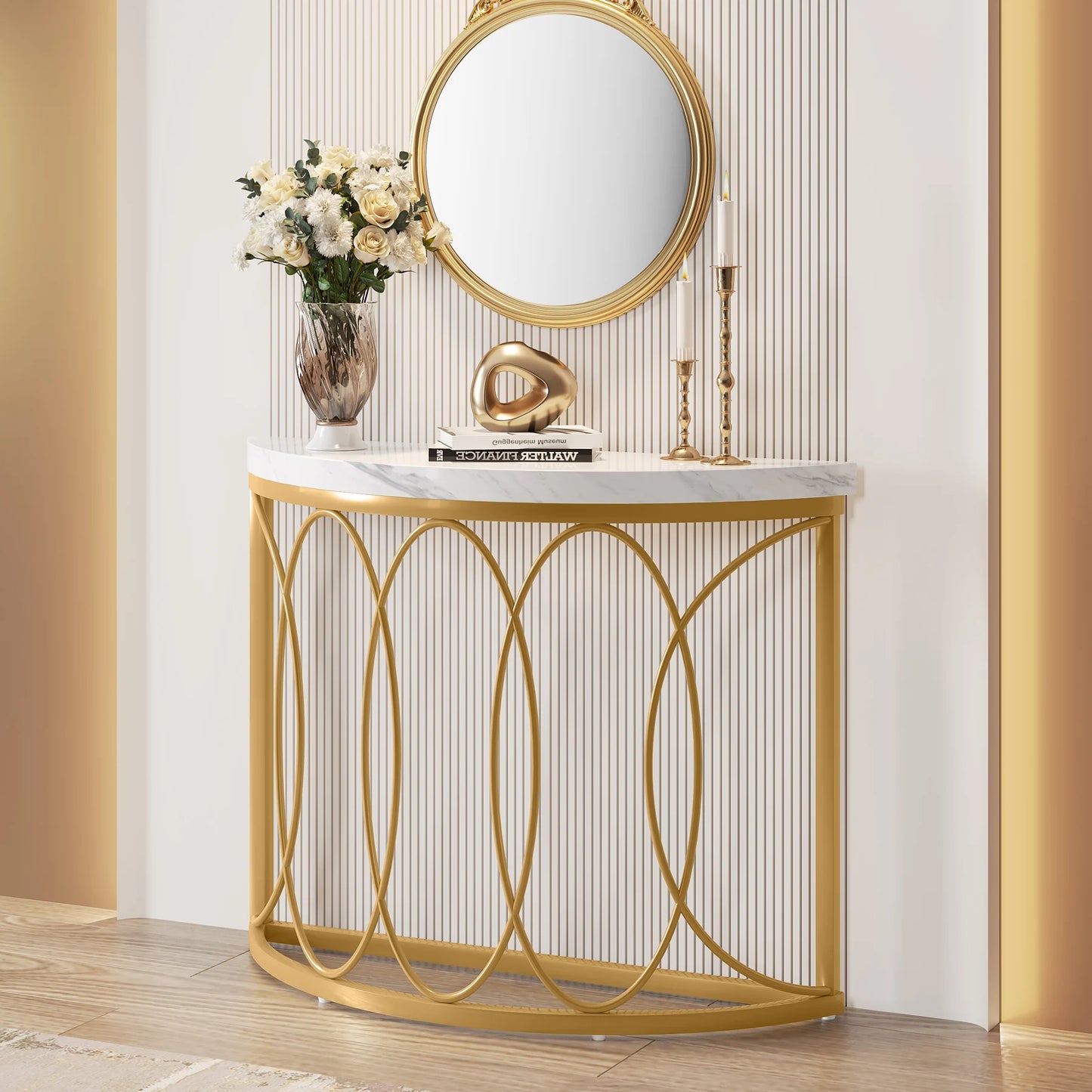 Half Moon Entryway Console Table