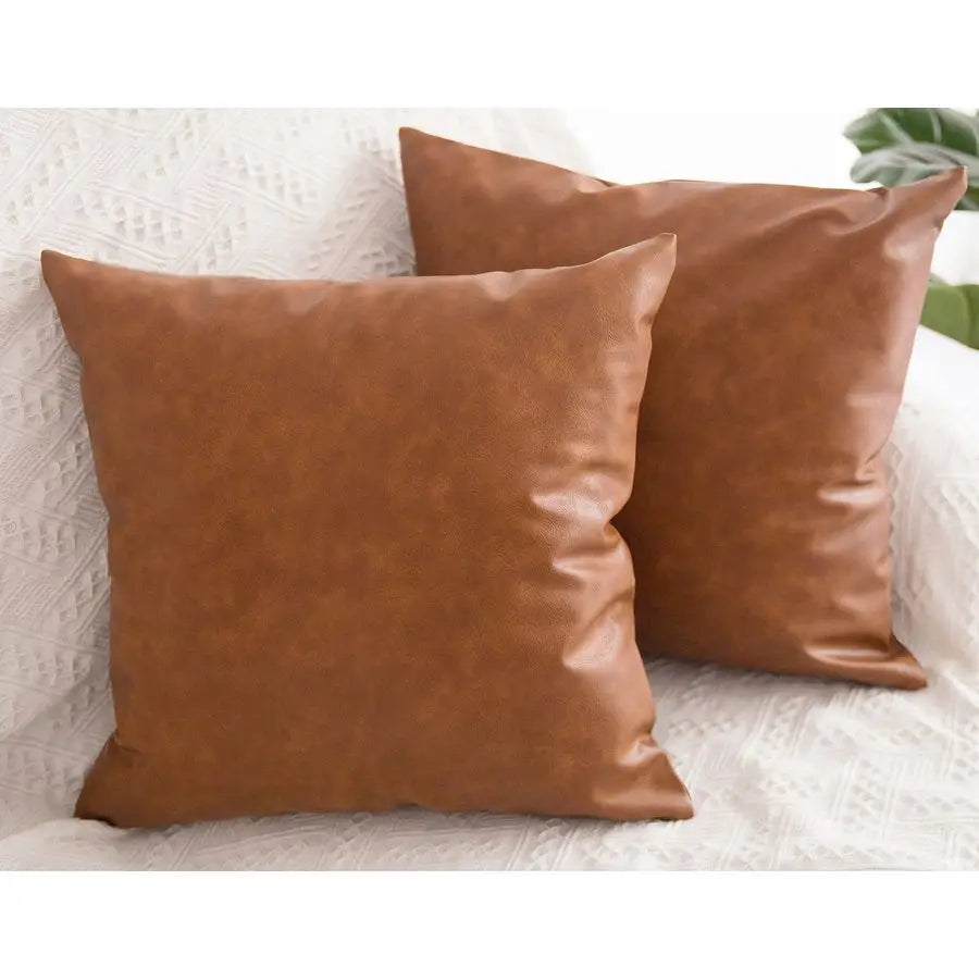 Leather Throw Pillow Covers Modern Minimalist Cushion Cases