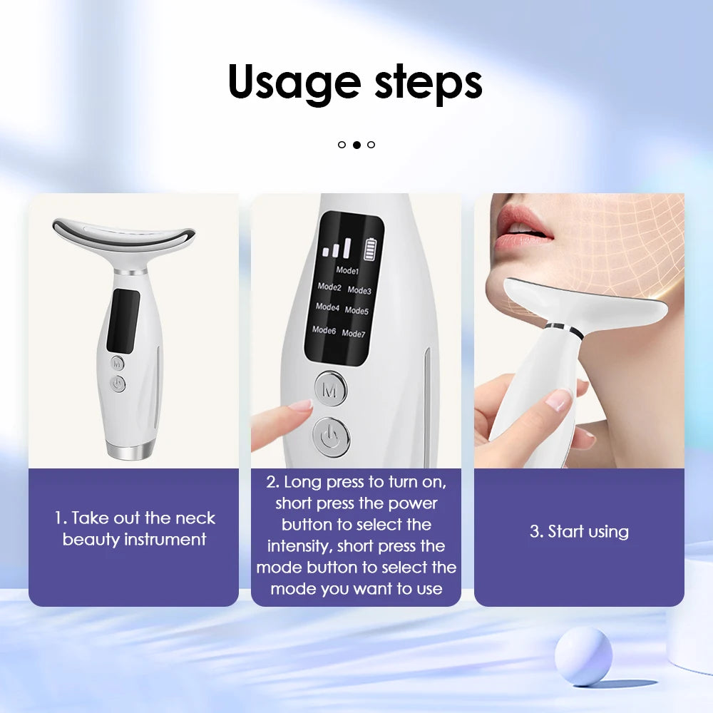 Hailicare 7 Colors LED Face Neck Beauty Device With Vibration