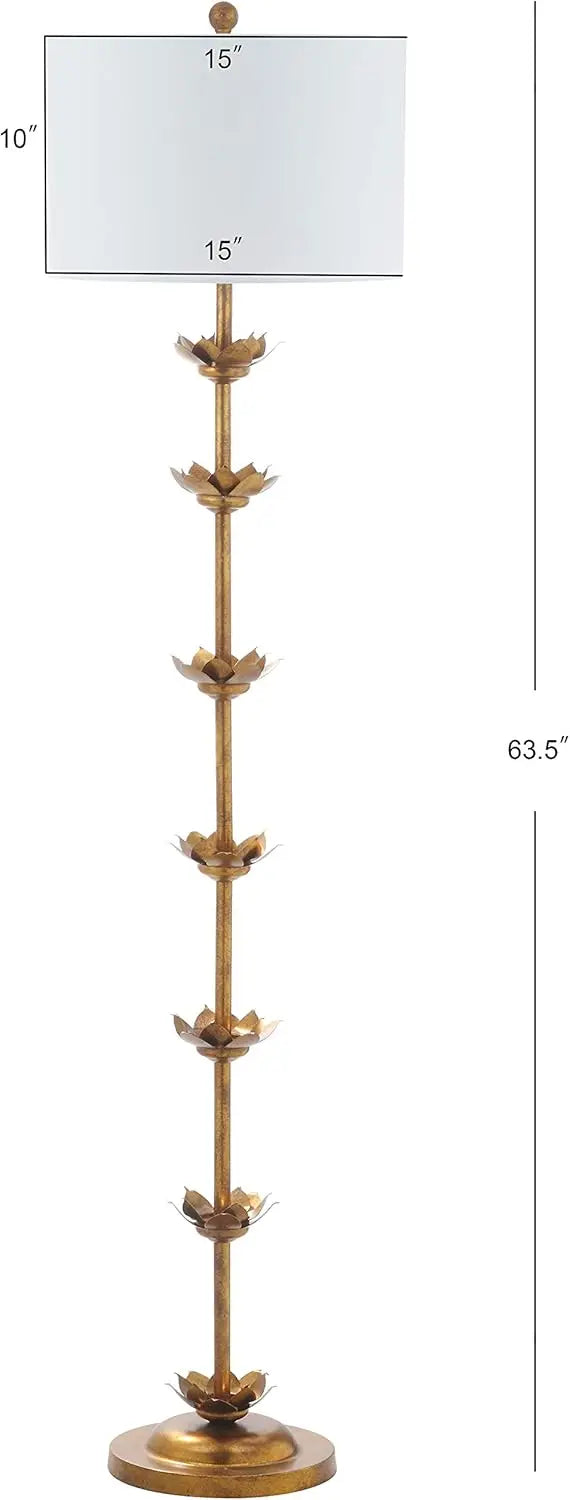 Antique Floor Lamp With Leaf Design Soft Lighting Fixture