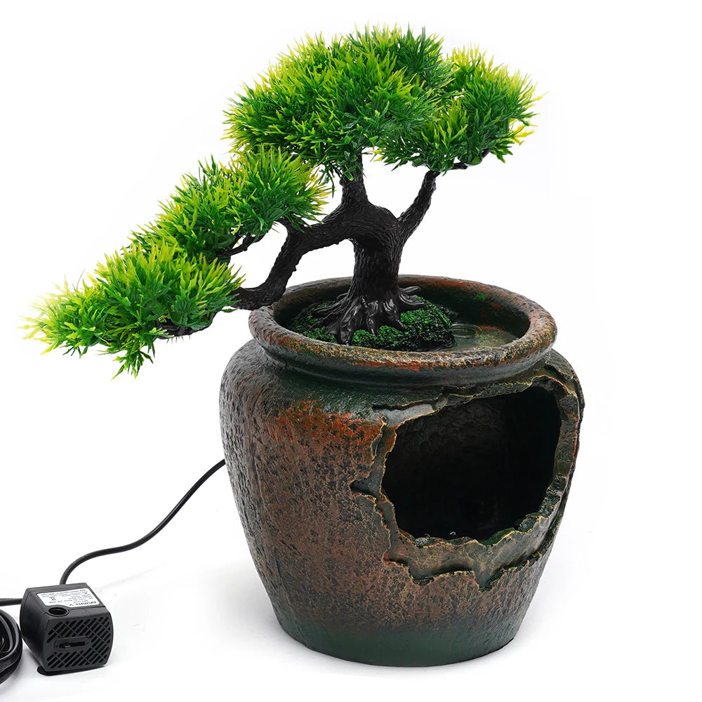 Relaxation Desktop Waterfall Fountain With LED Light For Office Decor