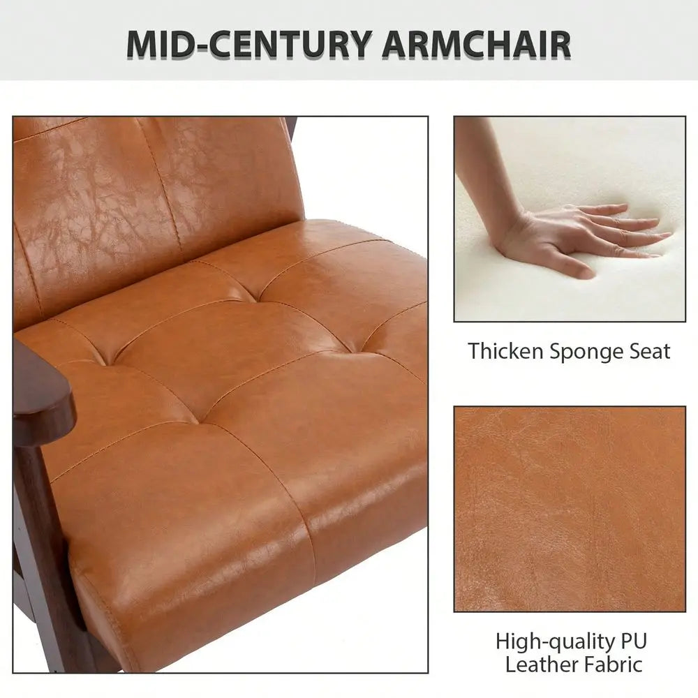 XMSJ Leather Reading Armchair and Dining Chairs for Living Room Bedroom