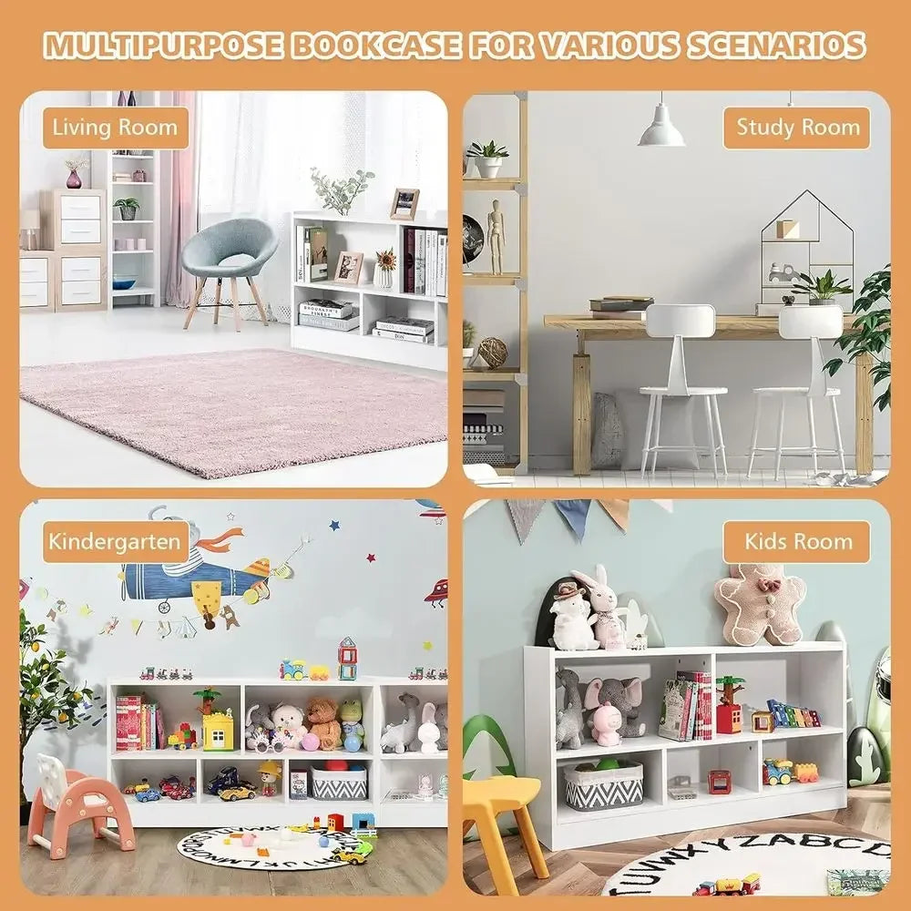 Wooden Five Section Toy Storage Organizer For Kids Classroom