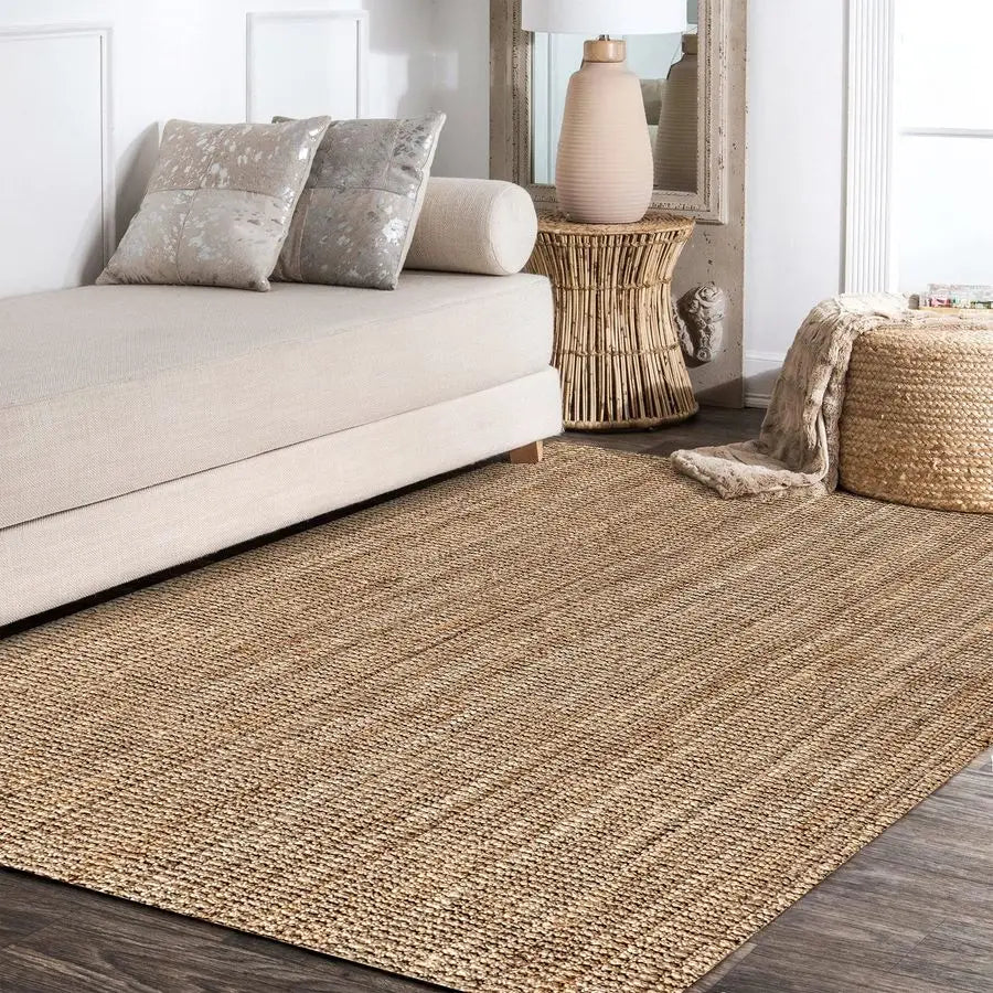Pata Hand Woven Chunky Jute Indoor Area Rug Bohemian Rustic