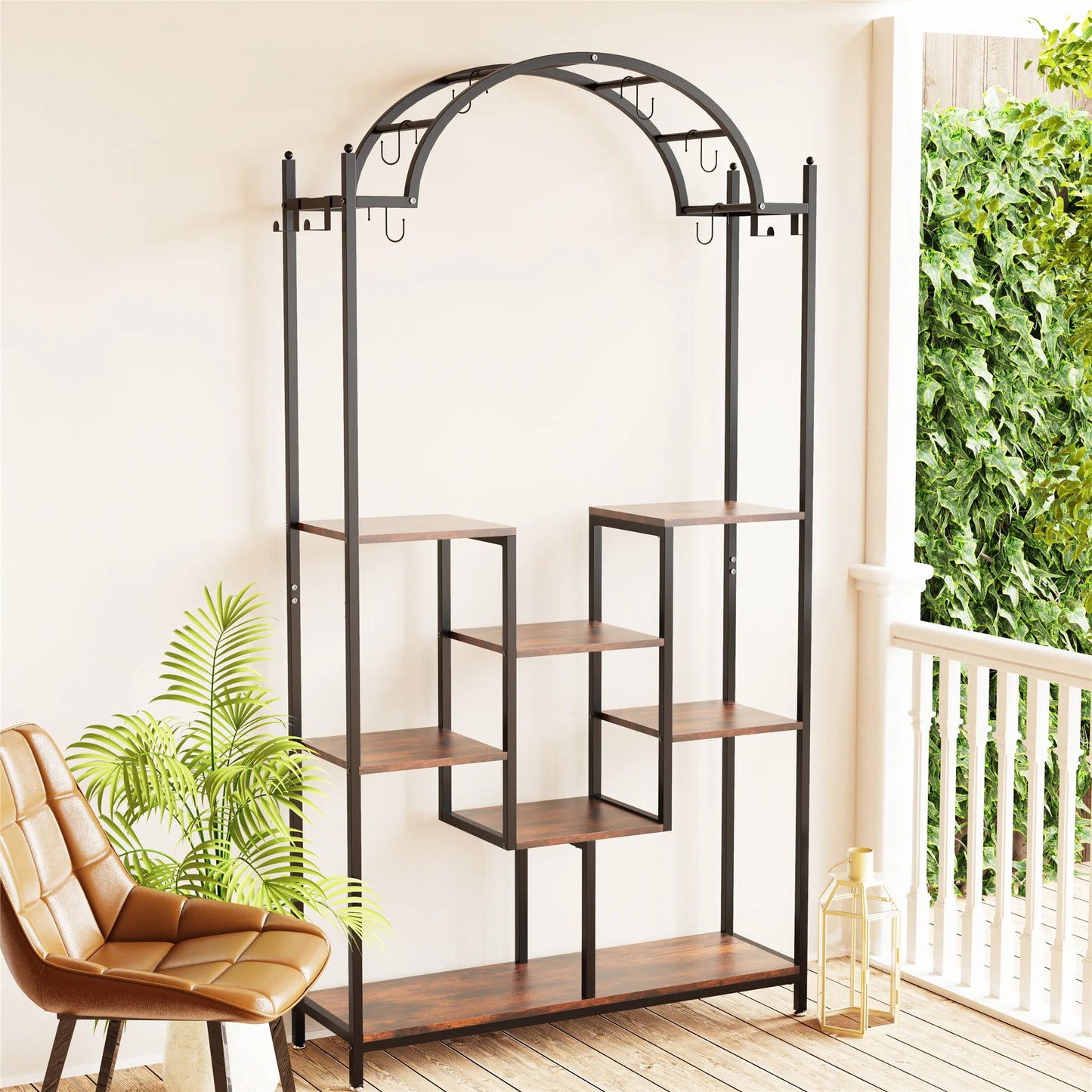 BINGOPAW Five Tier Tall Indoor Plant Stand Arched Frame