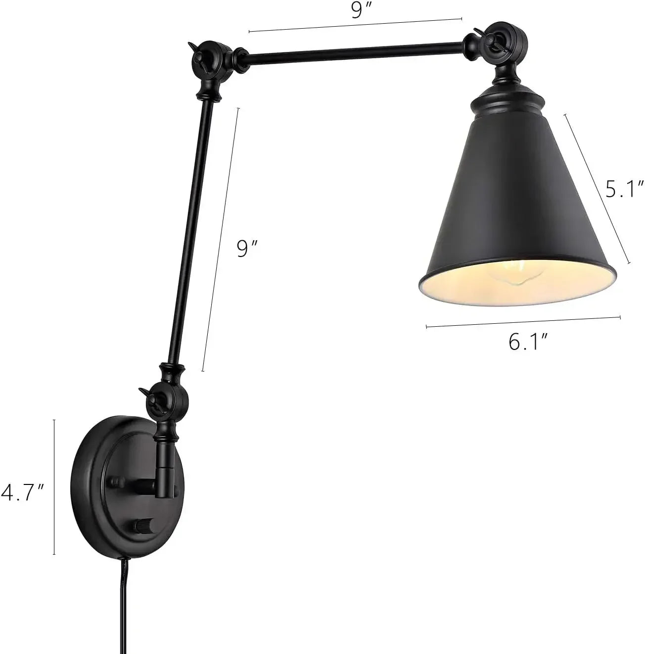 Farmhouse Swing Arm Wall Sconce Set Of 2 Industrial Lamps