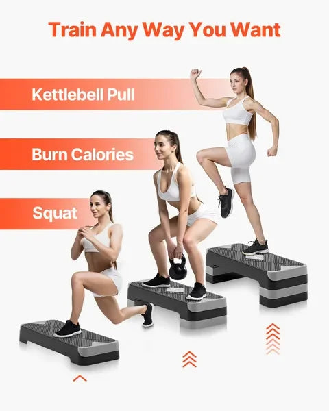 AeroExercise Step Platform Adjustable Non Slip Home Gym Cardio Trainer