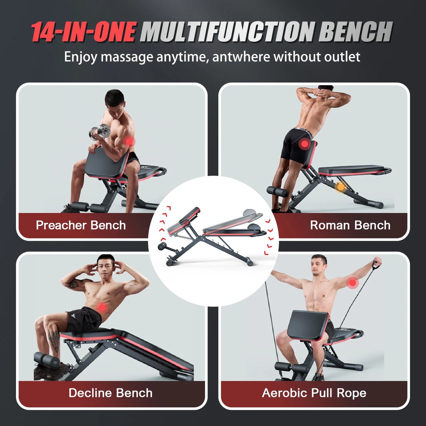 Multi Functional Foldable Dumbbell Bench With Six Adjustable Levels