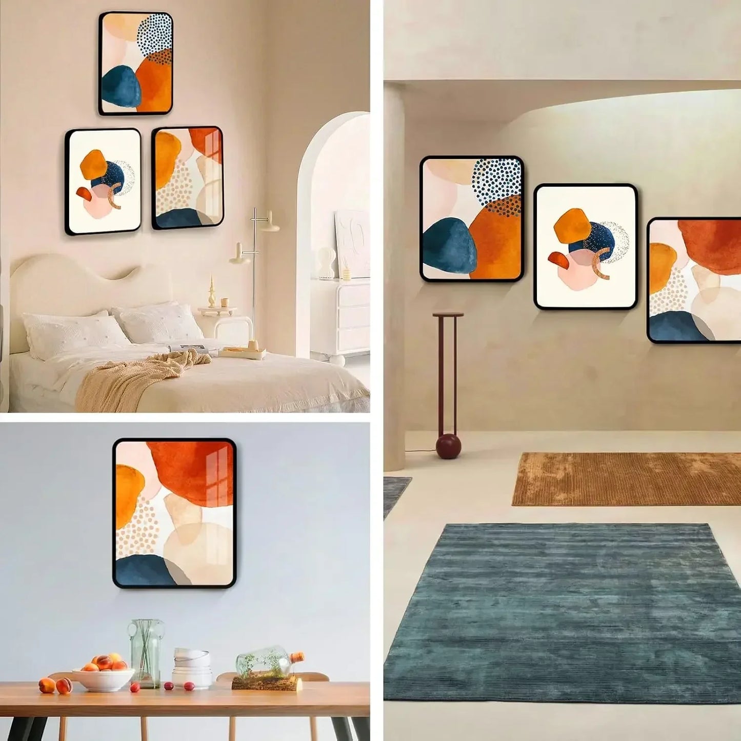 Framed Abstract Wall Art Boho Decor For Living Room