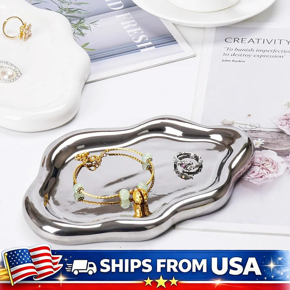 Cloud Design Jewelry Tray Organizer for Rings Keys Perfume Dresser Nightstand