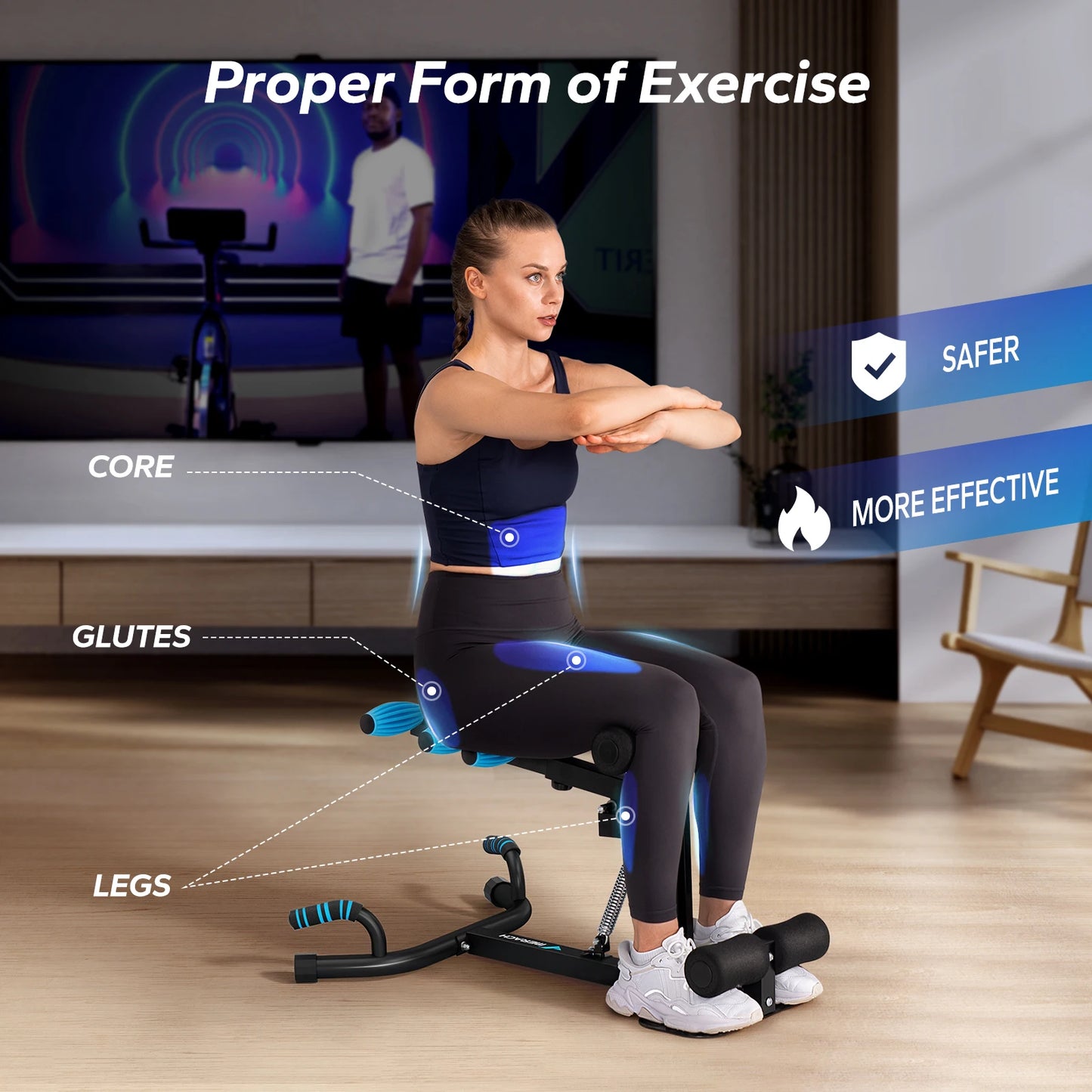 MERACH Deep Squat Machine Glutes Trainer For Core Legs Pushups