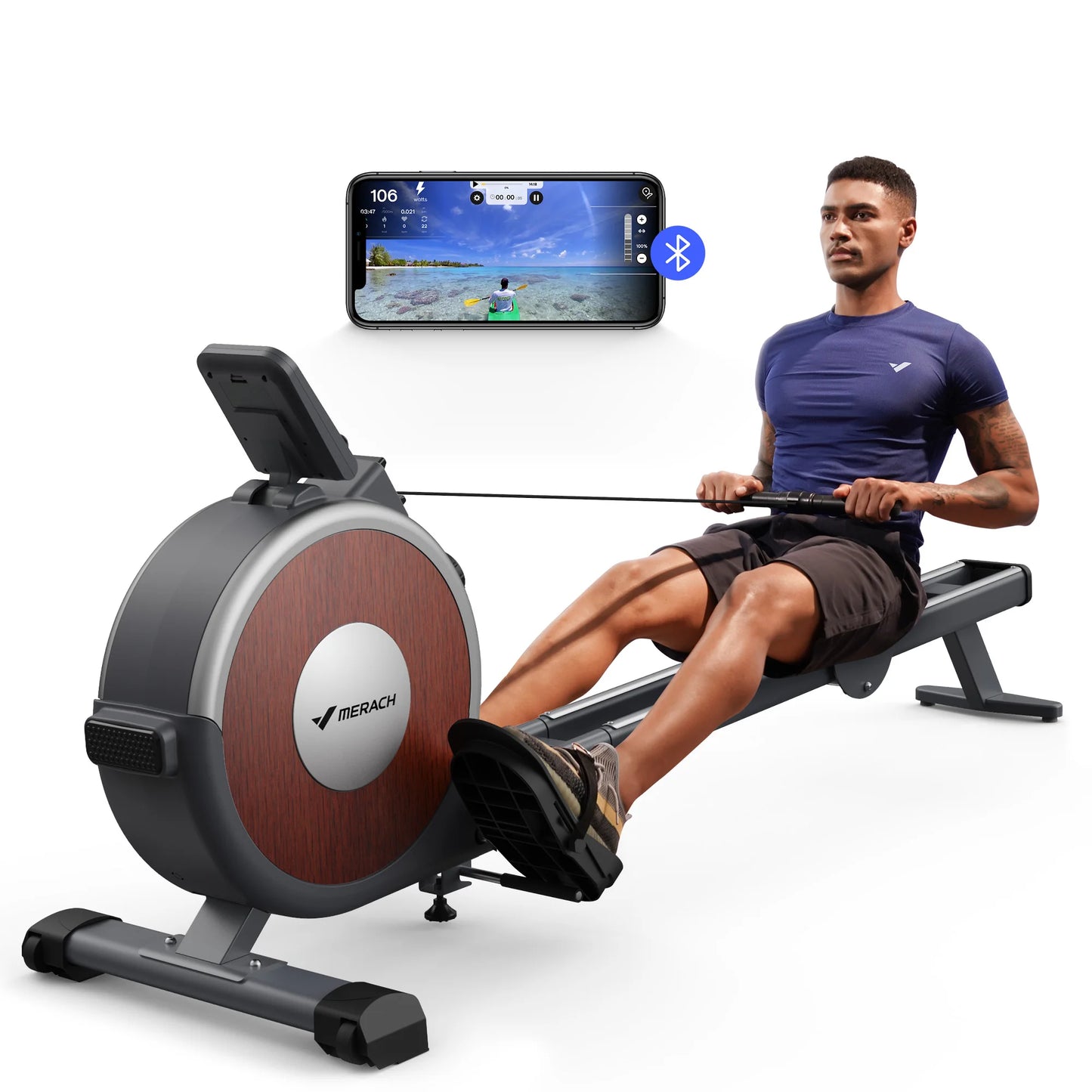 MERACH Magnetic Rowing Machine 16 Levels Resistance 350 Lbs