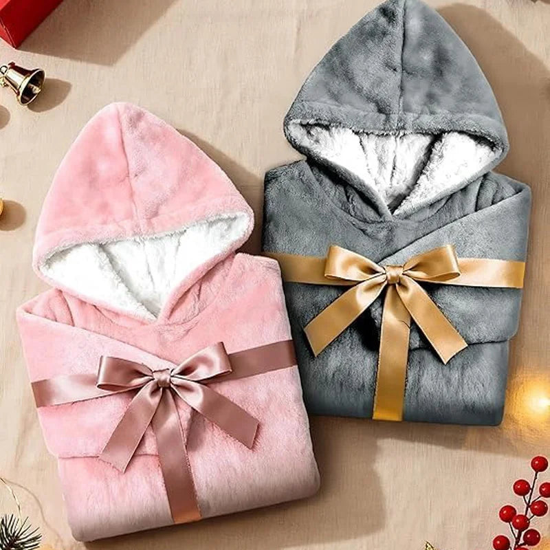 NONECN Wearable Blanket Hoodie For Adults With Sleeves And Pockets