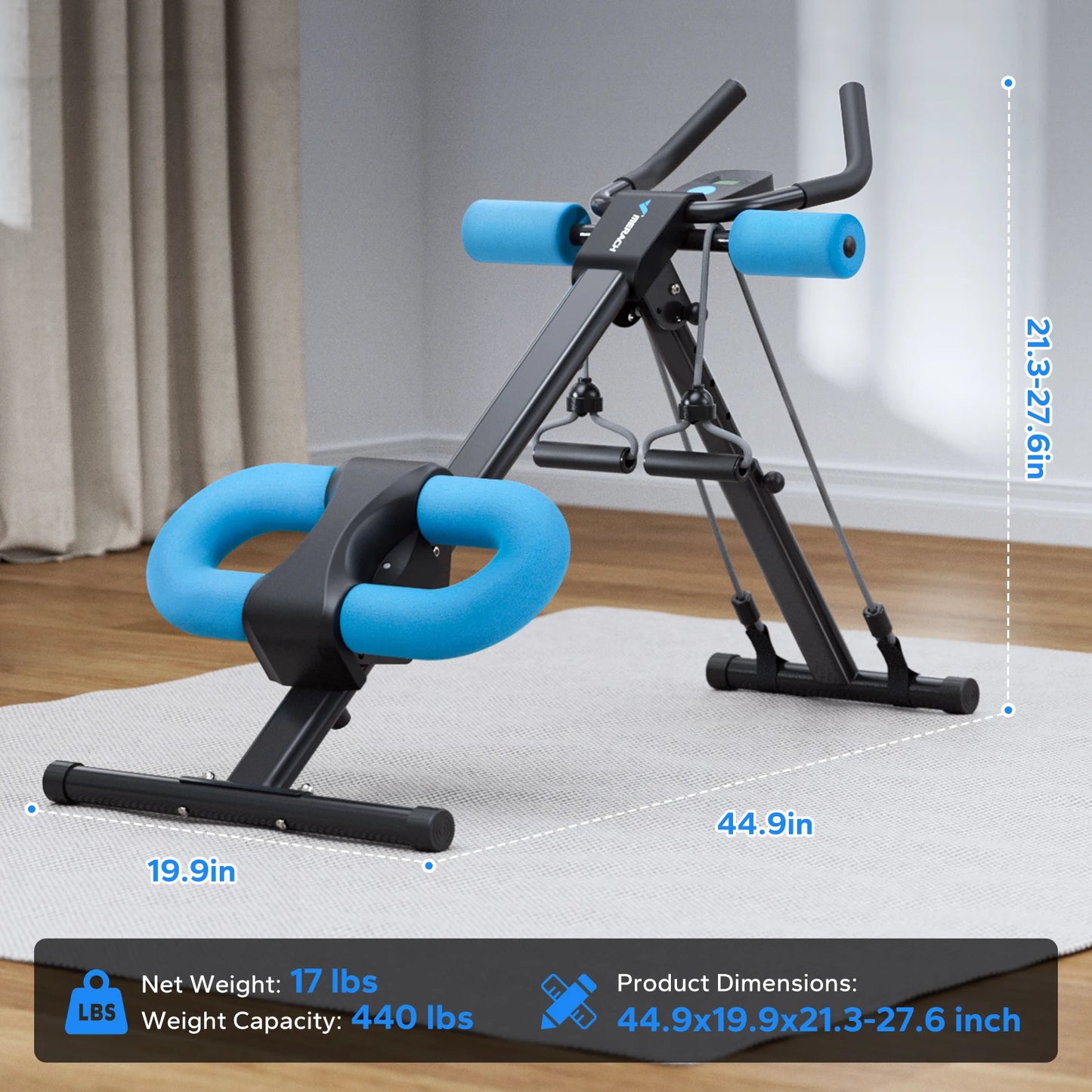 MERACH Abdominal Foldable Machine Adjustable Trainer Core Exercise System