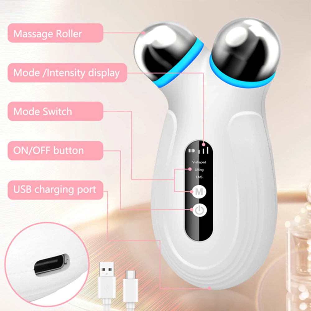 Microcurrent Facial Device For Anti Aging And Wrinkles