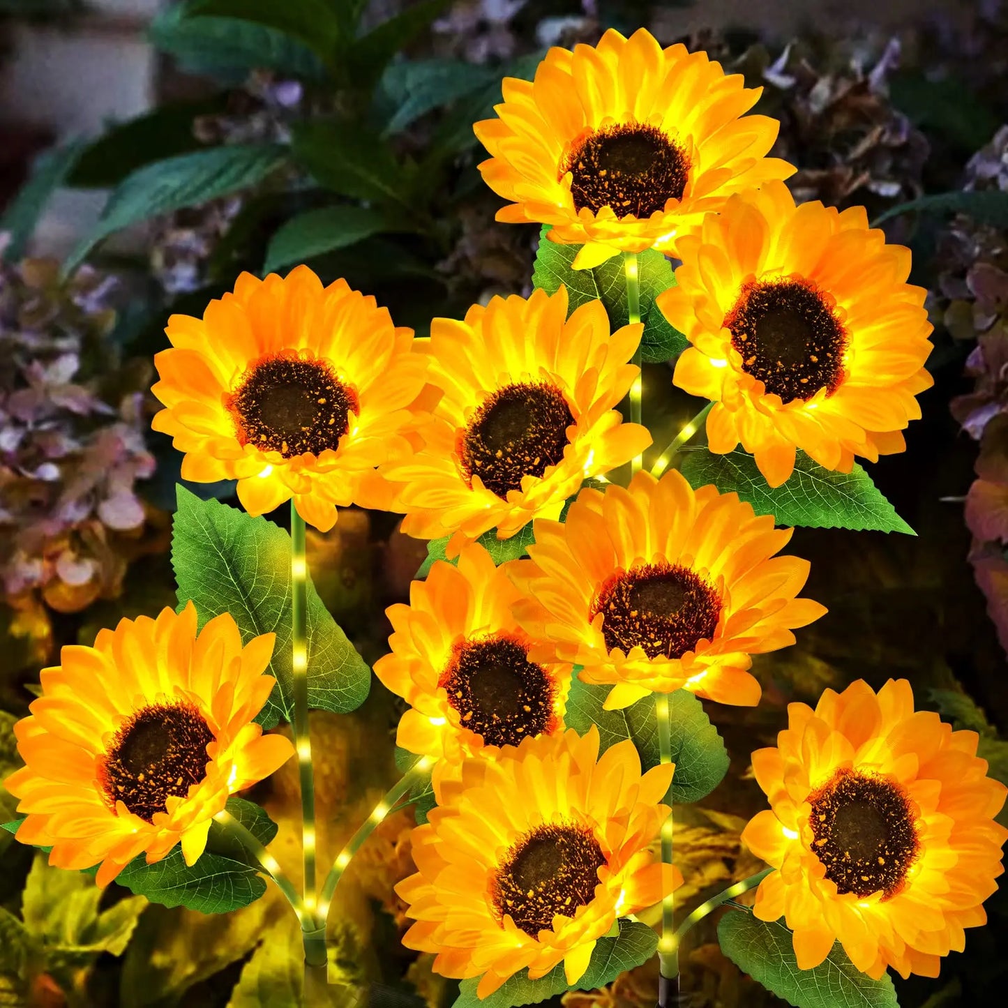Solar Sunflower Outdoor Lights Waterproof Auto On Off