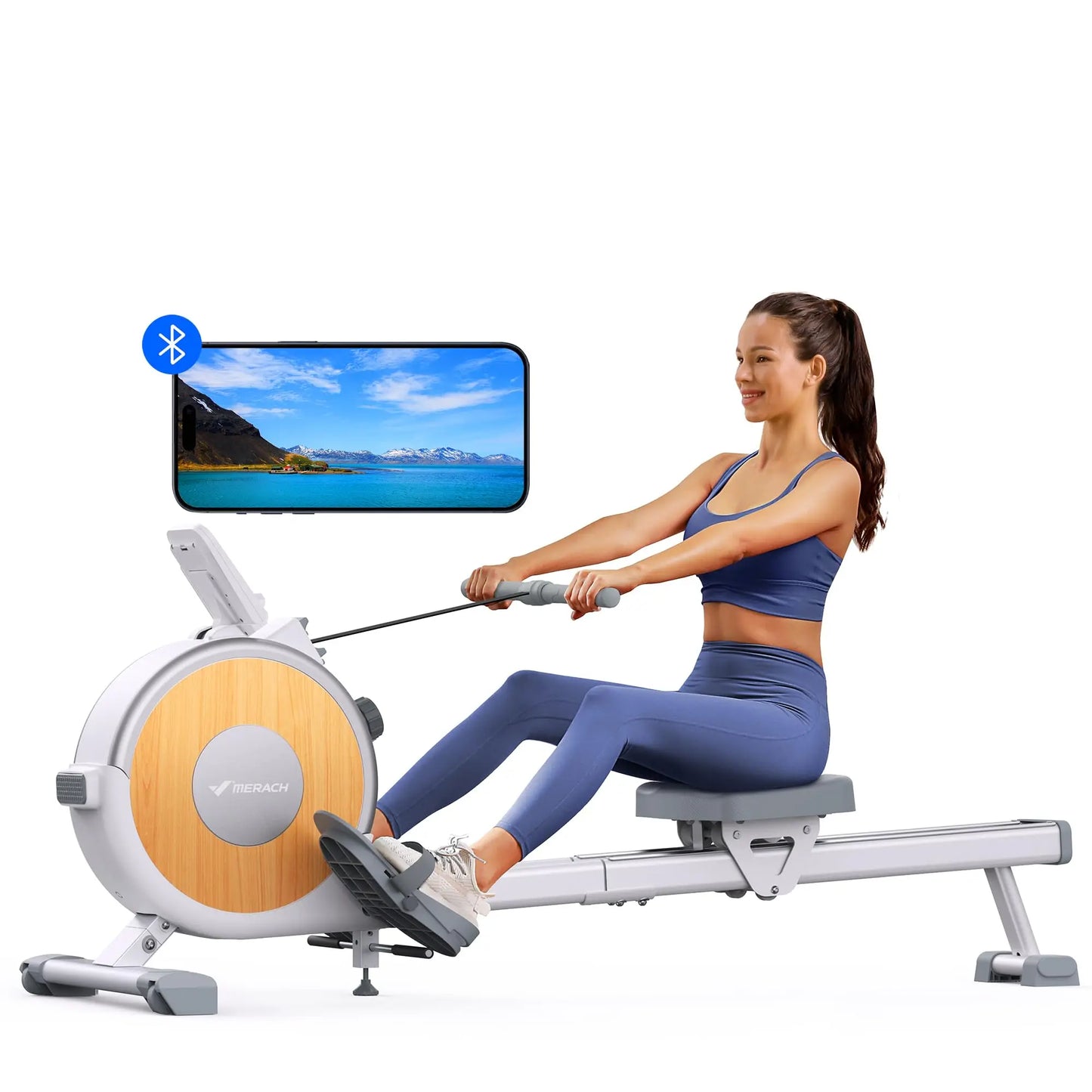 MERACH Magnetic Rowing Machine 16 Levels Resistance 350 Lbs