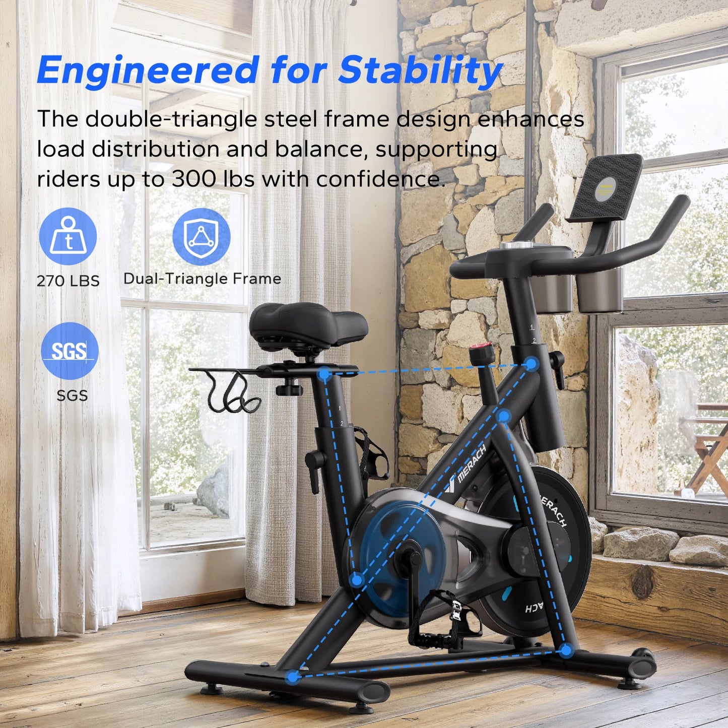 MERACH Magnetic Indoor Cycling Bike With App And Low Noise