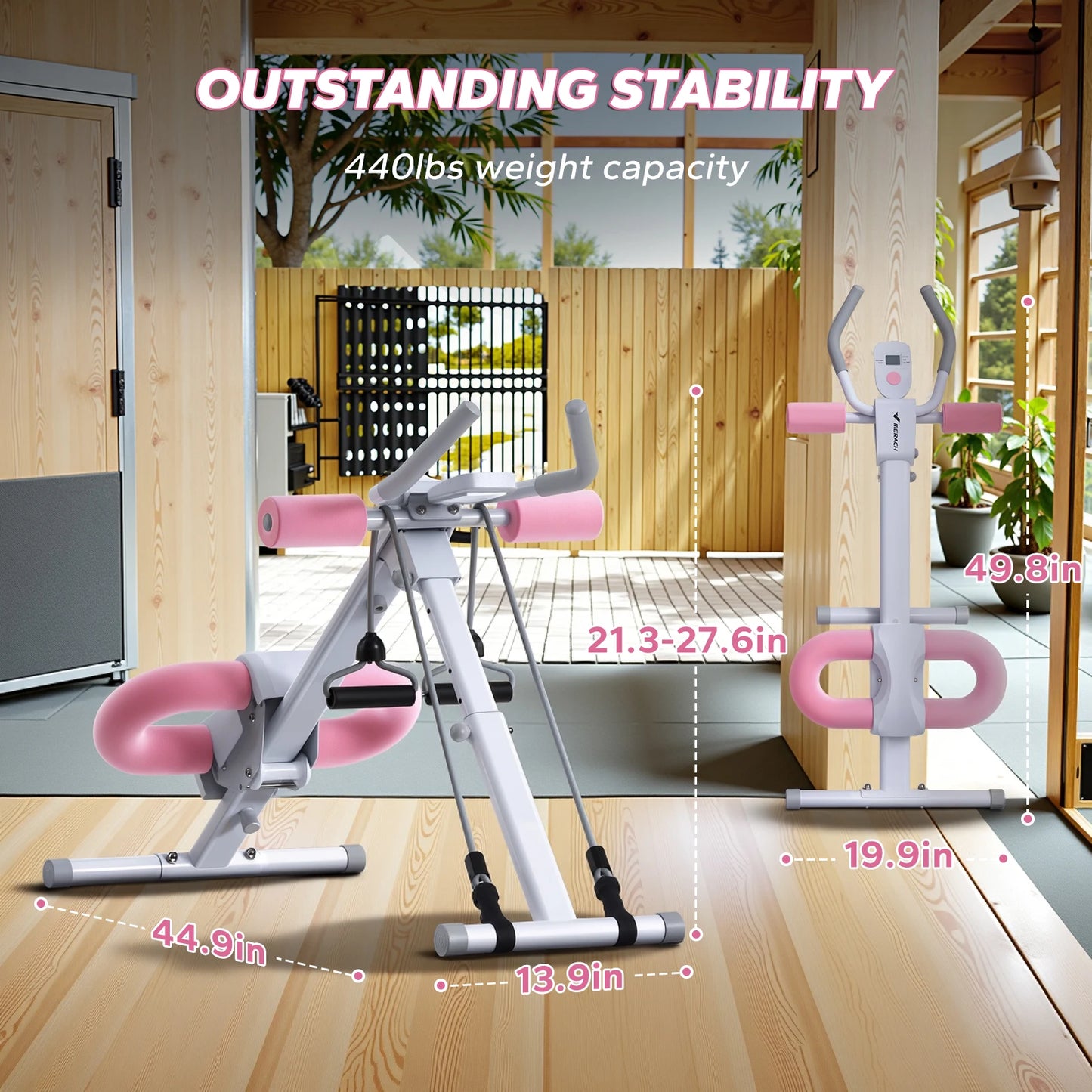 MERACH Abdominal Foldable Machine Adjustable Trainer Core Exercise System