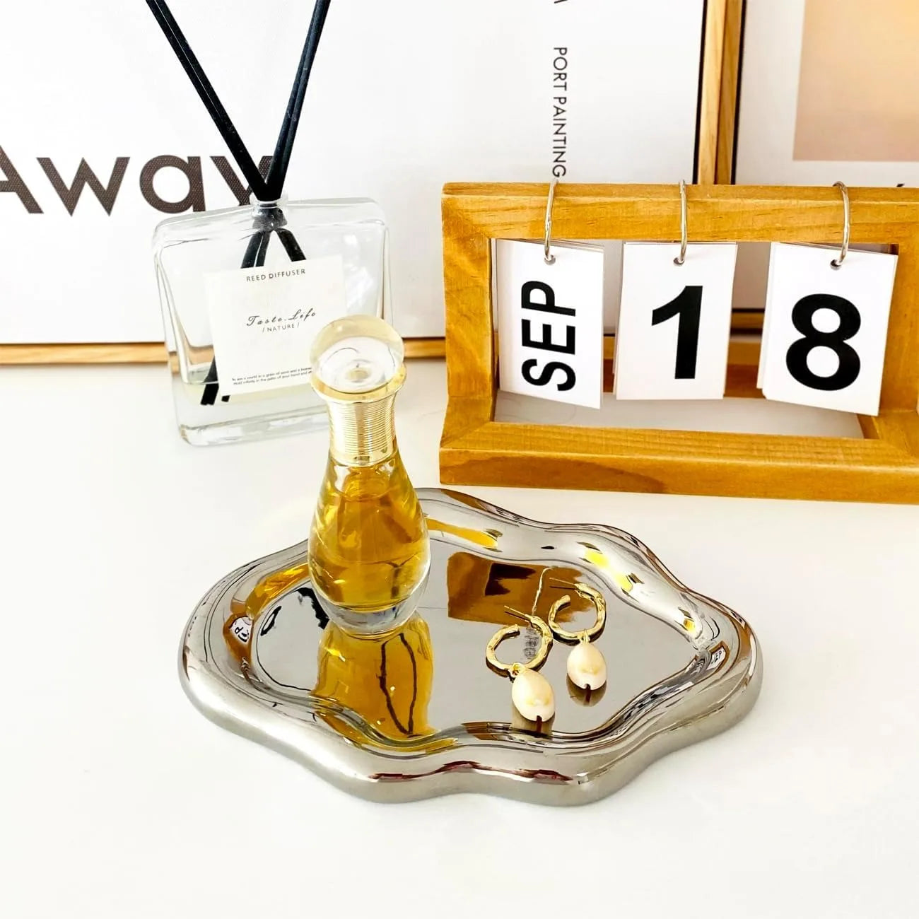 Cloud Design Jewelry Tray Organizer for Rings Keys Perfume Dresser Nightstand