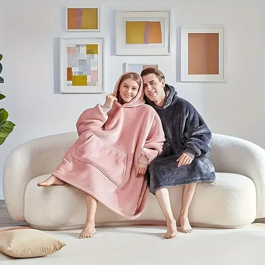 NONECN Wearable Blanket Hoodie For Adults With Sleeves And Pockets