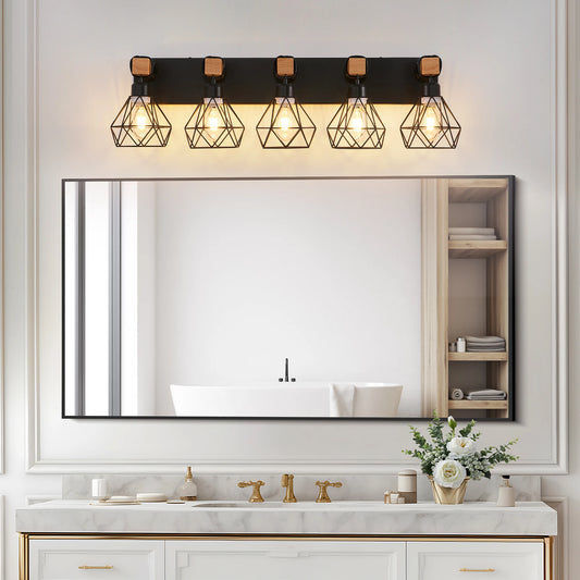 ARLGSITE Vanity Wall Light E26 Cage Farmhouse Geometric Style