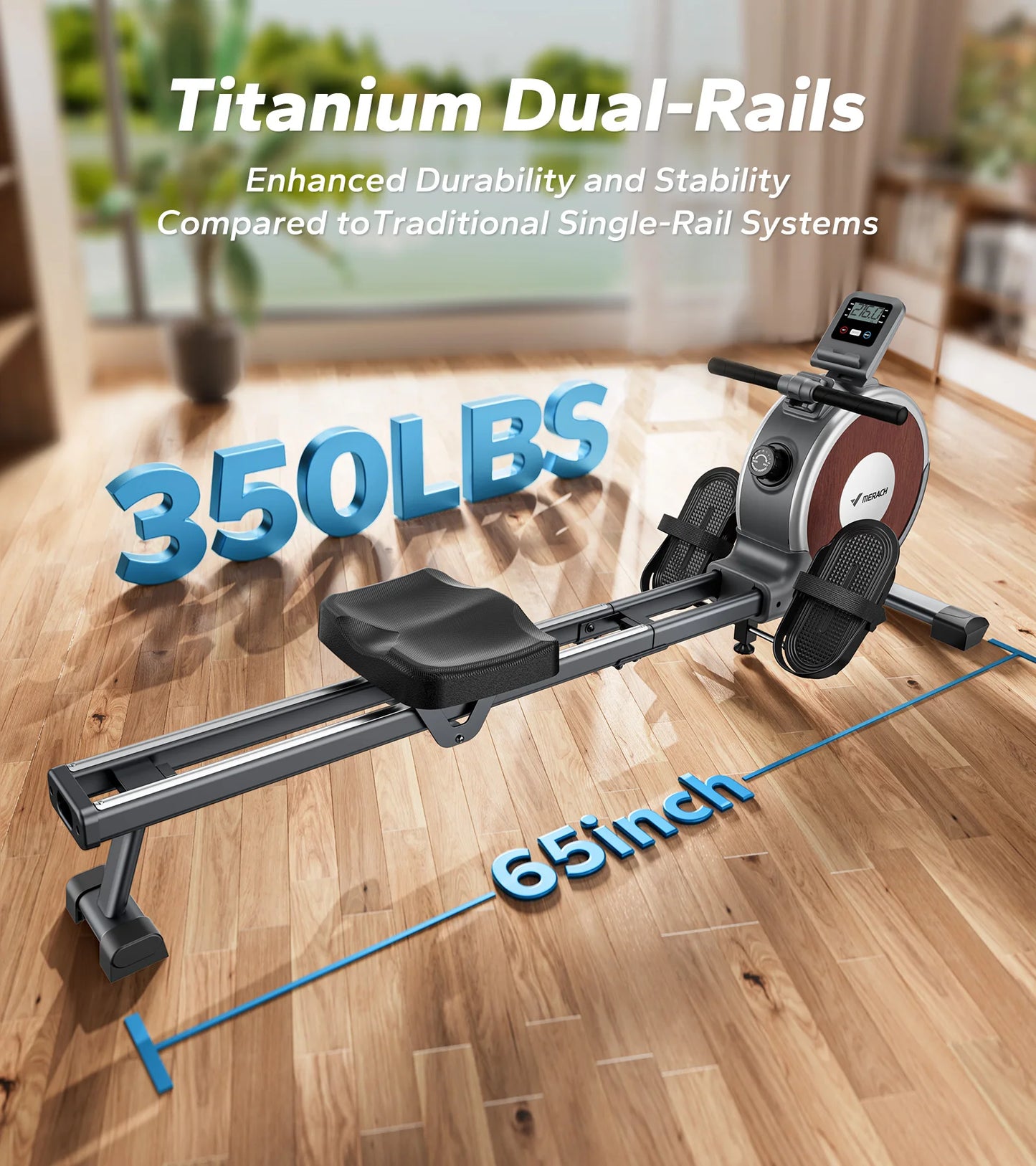 MERACH Magnetic Rowing Machine 16 Levels Resistance 350 Lbs