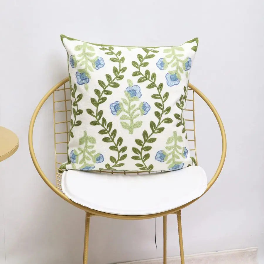 Embroidered Decorative Throw Pillow Covers For Sofa Farmhouse Decor