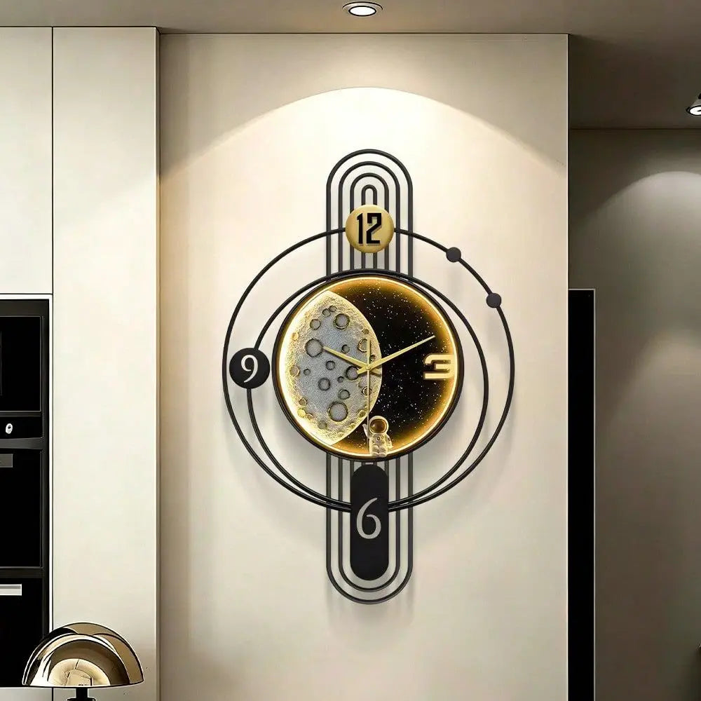 Illuminated Wall Clock With Iron Frame Quiet Sweep Movement