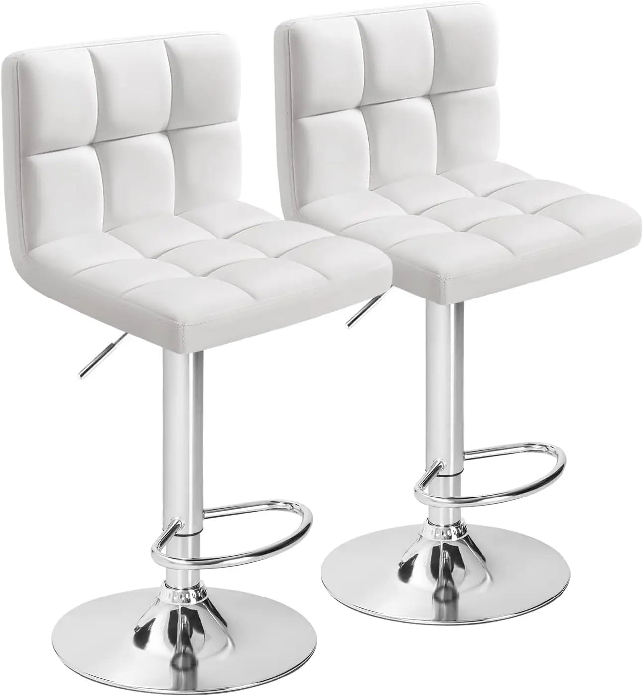 Bar Stools PU Leather Swivel Adjustable Hydraulic Counter Height Set
