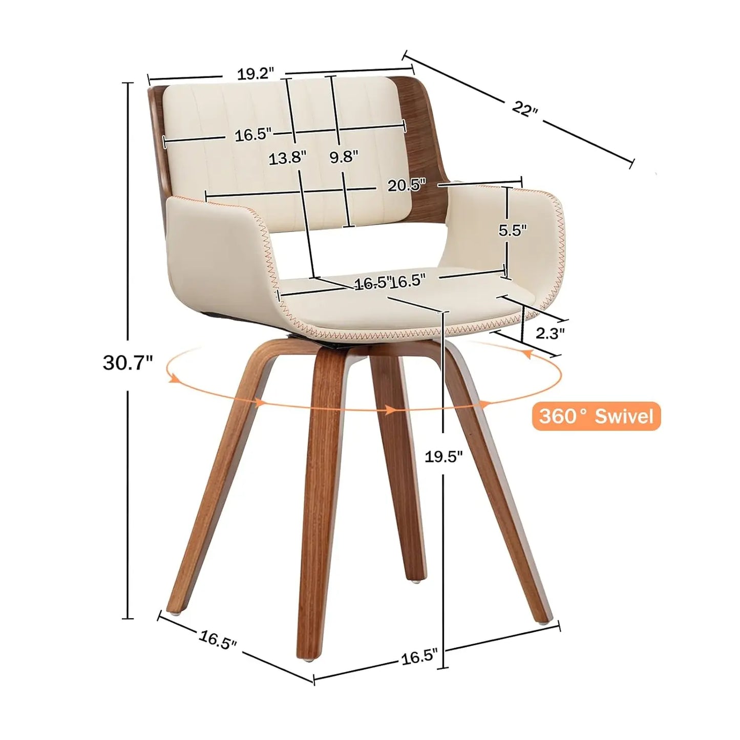 Mid Century Modern Swivel Dining Chairs