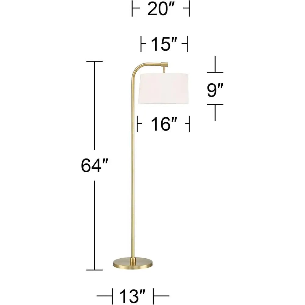 Art Deco Floor Lamp With Metal Frame And Linen Shade