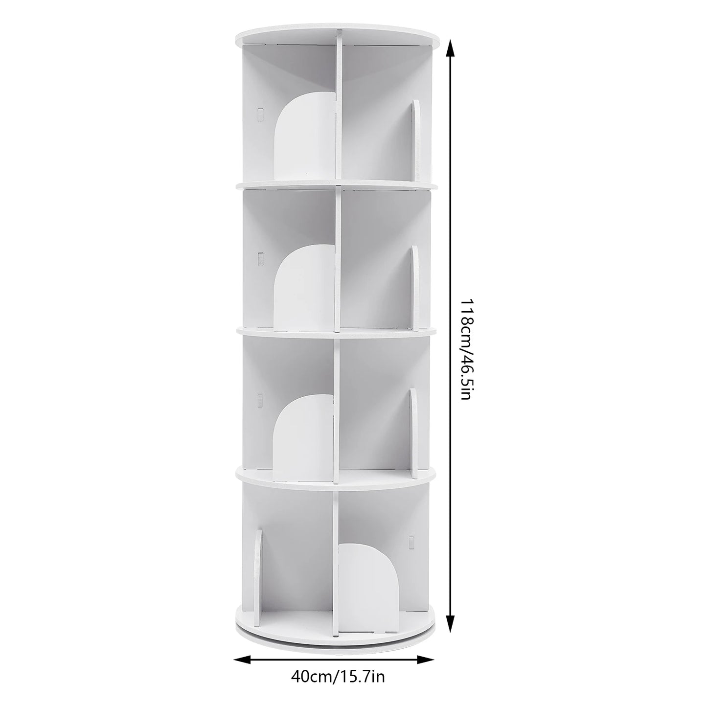 Rotatable Wooden Bookshelf With 360 Degree Display Stand Organizer