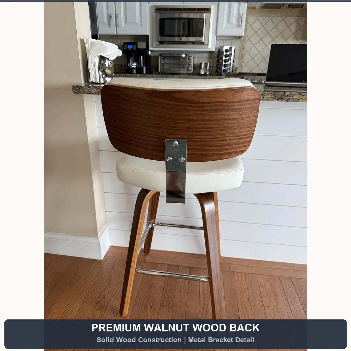 Modern Swivel Counter-Height Bar Stool with Backrest