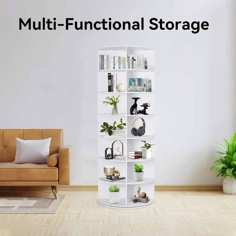 7 Tier Rotating Shoe Rack With Lazy Susan Carousel