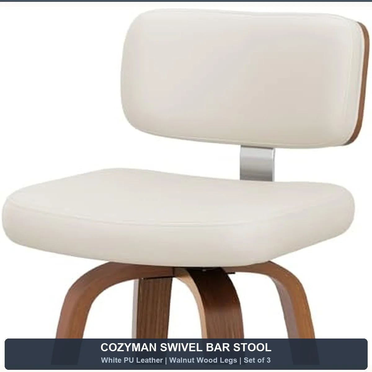 Modern Swivel Counter-Height Bar Stool with Backrest