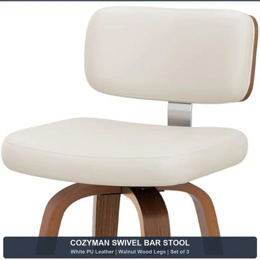 Modern Swivel Counter-Height Bar Stool with Backrest