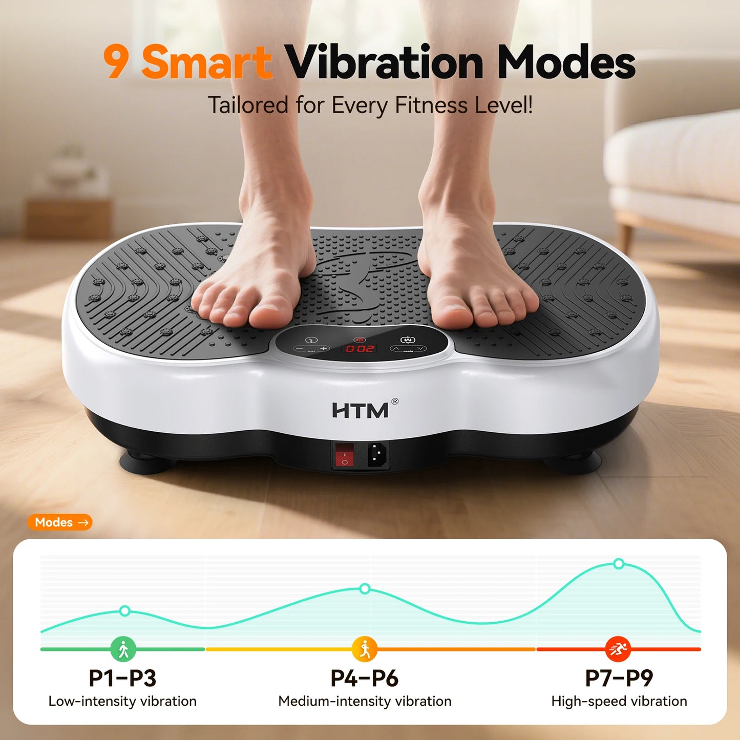 HTM Whole Body Vibration Plate Calorie Counter 120 Speed Levels