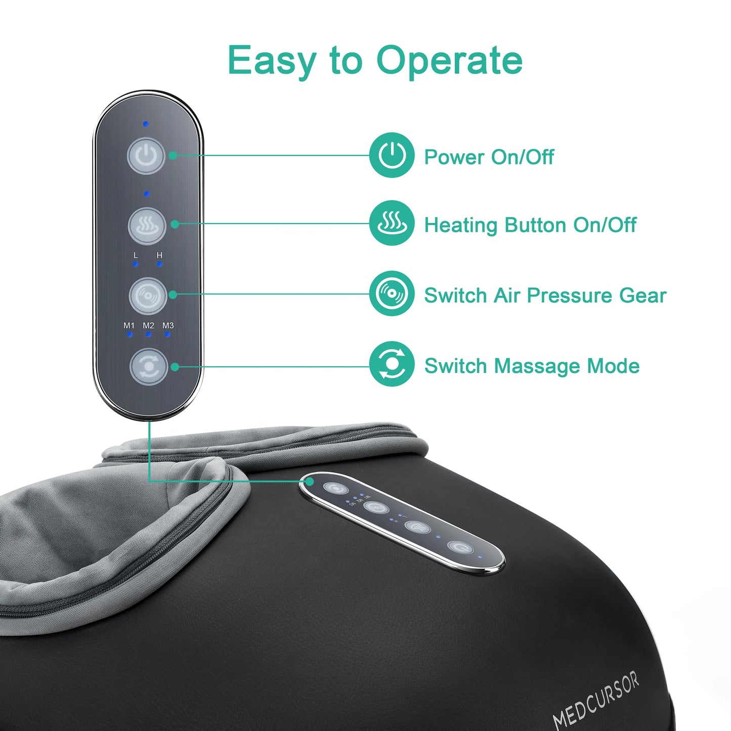 Medcursor Shiatsu Foot Massager with Heat and Deep Tissue Relief